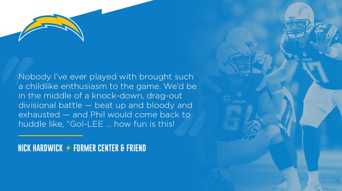 chargers's tweet image. never change, phil.