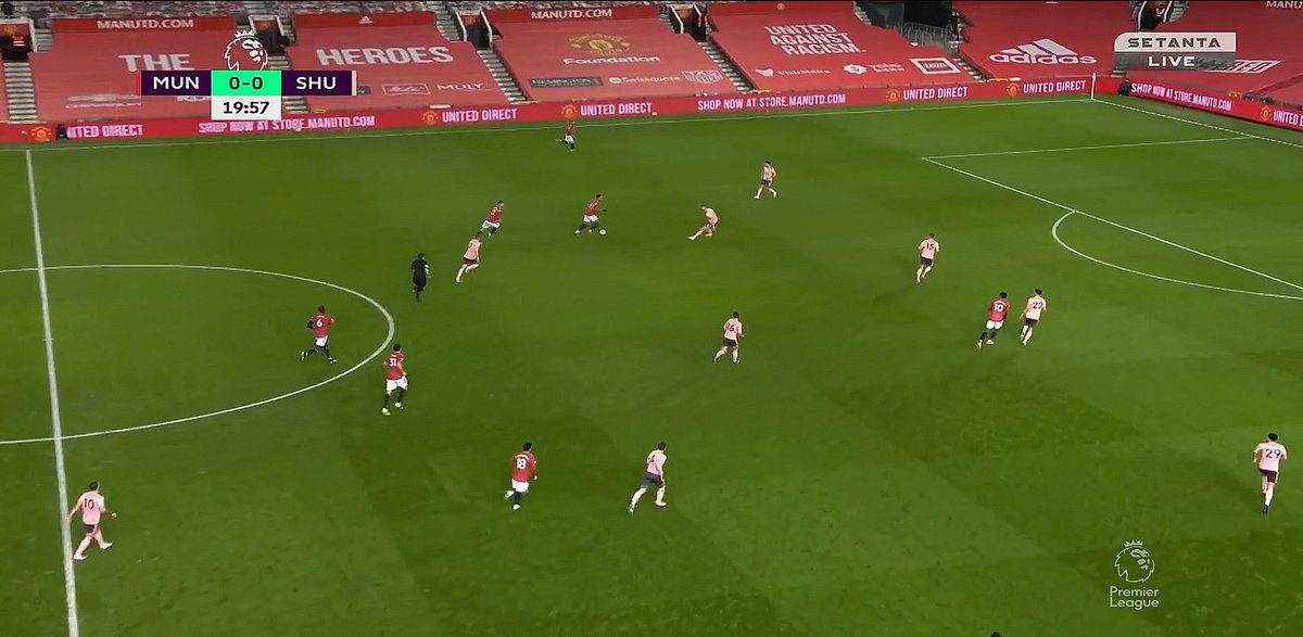 Hastiness IIMartial did likewise. He received the ball in a good zone and the defender steps out to meet him. Here, he should play it to the left for Telles especially considering the latter's delivery quality. Yet, he turns into traffic and ultimately turns it over.