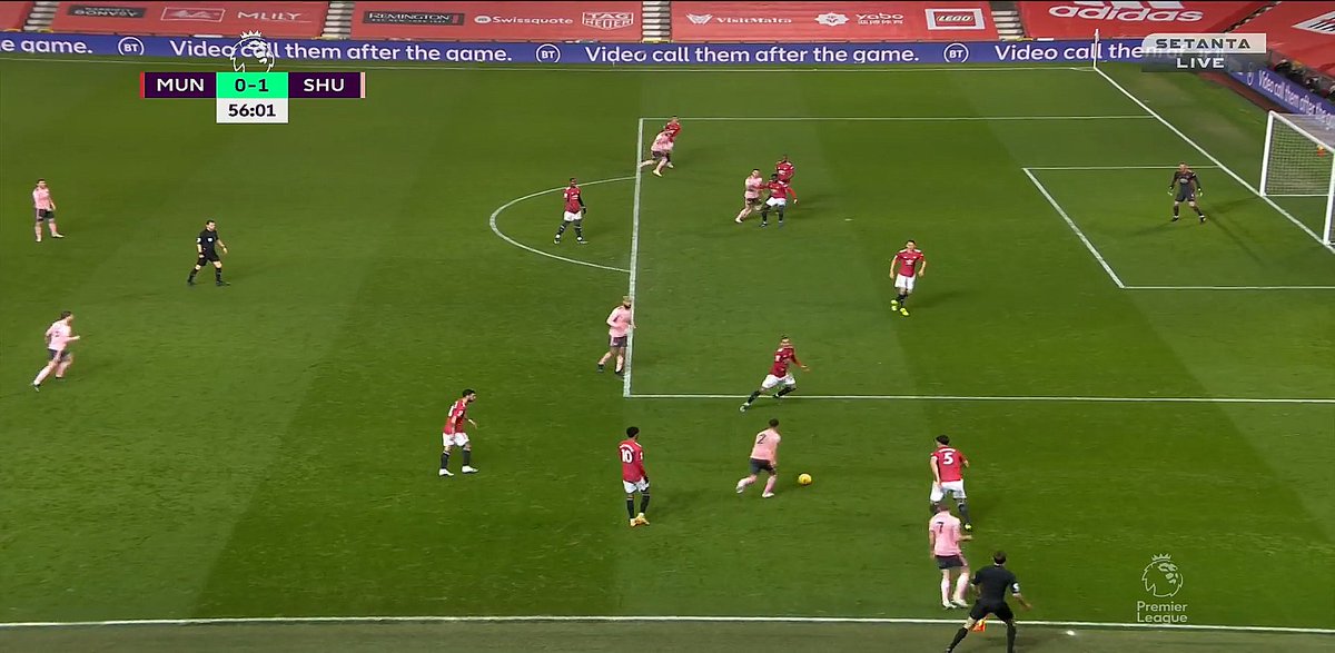 DefendingTheir goal was foreshadowed here. Rashford tells Harry to track the overlap even though it's his man. Then, once Harry does Rashford leaves the man Harry was initially marking! It gives Telles a problem but notice the pass. Look familiar? Remember the goal.