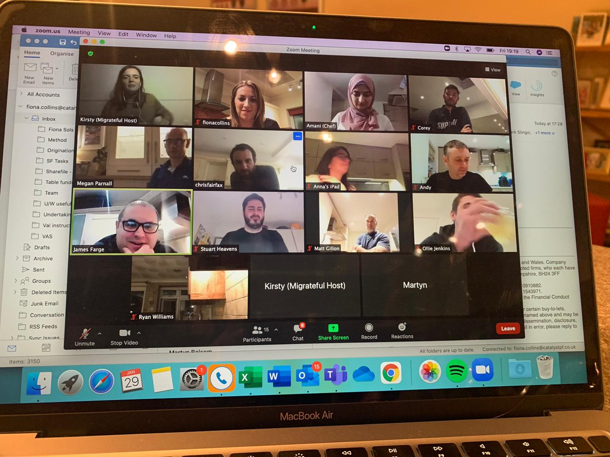 JamesFarge's tweet photo. .What's lovely evening with the @CatalystPF crew. Fun @zoom_us call with @migratefulUK chef Amani! Amazing food and a great charity to support #zoomclass #zoomchef https://t.co/3YPou5GhcD