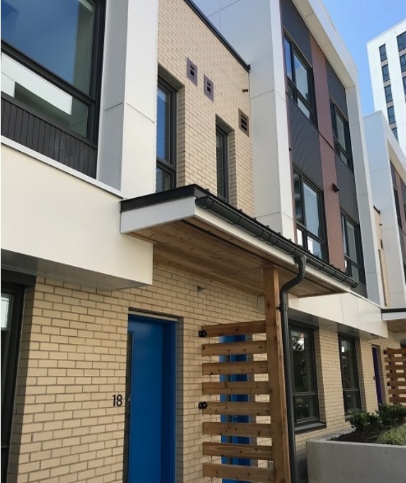 BrockWhiteCo's tweet photo. Wesbrook Lot 11 @ UBC was designed by @ZGFArchitects, installation by Summit Steel Cladding Inc.  The project consists of a 14-storey rental tower @ 2 blocks of 3-storey townhomes featuring @AL13Panel , @CERACLAD_USA , @rockwoolna  @TheHenryCompany  VP160. https://t.co/bYLgVQBBZ5 https://t.co/QXBS1dQl0m