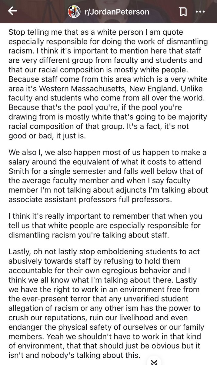 7/ So who is Jodi Shaw? She’s a “whistleblower” who needs us all to understand that she’s being oppressed because her workplace is forcing her to *checks notes* think about racism sometimes. I read a transcript of her first video because I didn’t feel like listening to this: