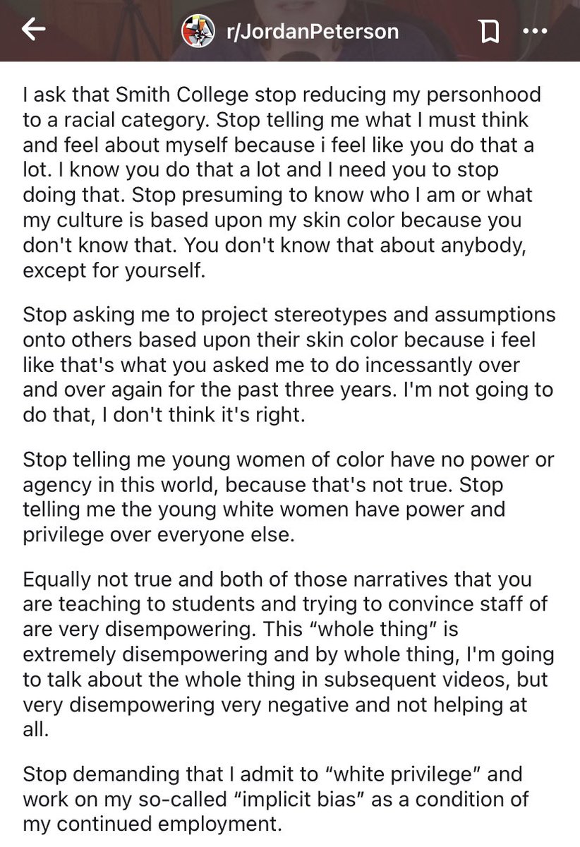 7/ So who is Jodi Shaw? She’s a “whistleblower” who needs us all to understand that she’s being oppressed because her workplace is forcing her to *checks notes* think about racism sometimes. I read a transcript of her first video because I didn’t feel like listening to this: