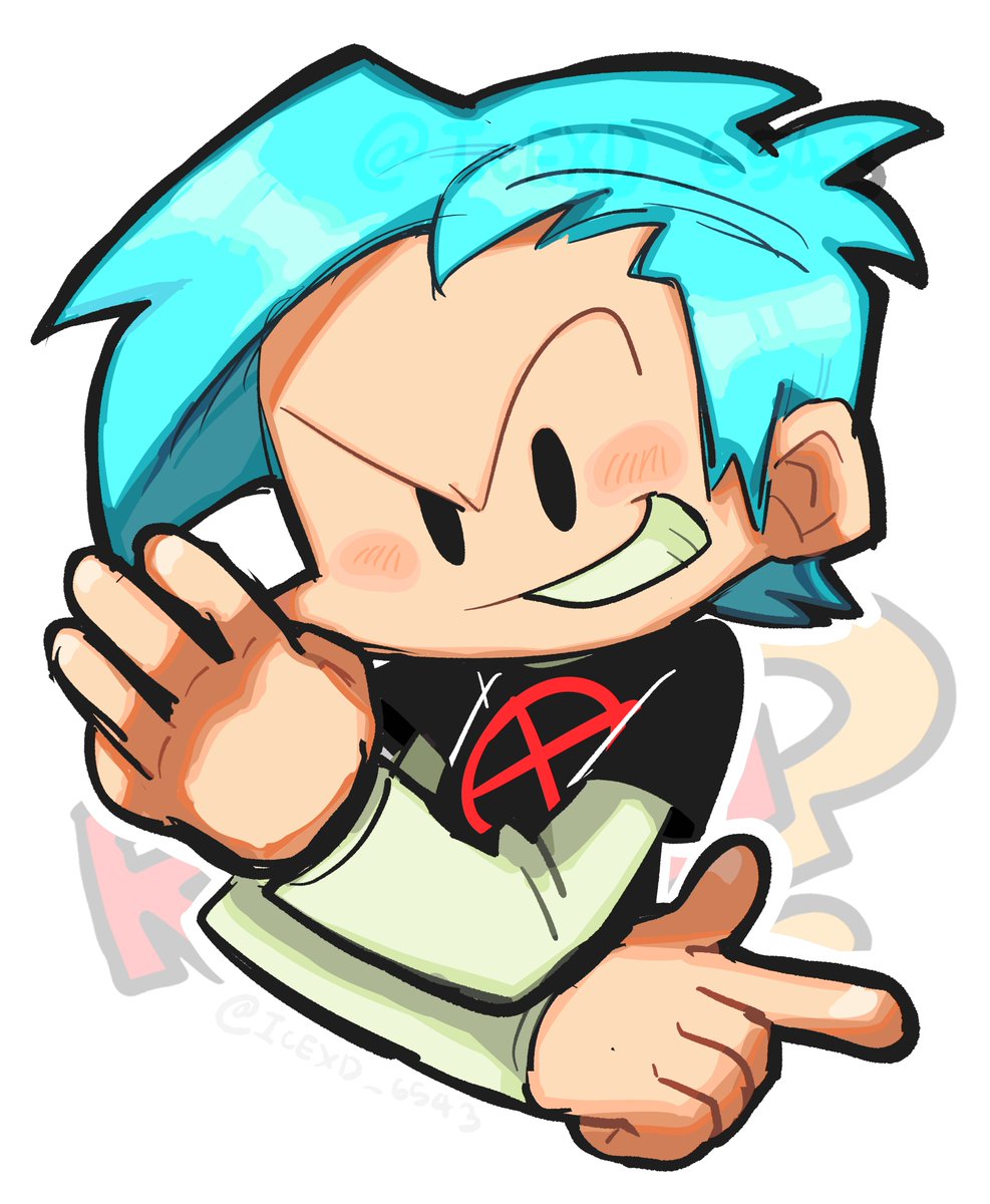 IcEXD_6543's tweet image. [ BF | S W A P | PICO ]
some art to day
Pico who became tired of BF

#fridaynightfunkin #picosschool
