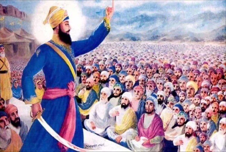Guru Gobind Singh shortly before his demise (jyoti jot samana) said this below P: ਆਗਯਾ ਭਾਈ ਅਕਾਲ ਕਿ ਤਬੈ ਚਲਯੋ ਪੰਥ |H: आगया भाई अकाल की तभे चलायो पंथ |E: Aagya bhai Akaal ki tabhe chalayo Panth.=> Under orders of the Immortal Being, the (Khalsa) Panth was created.(1/6)