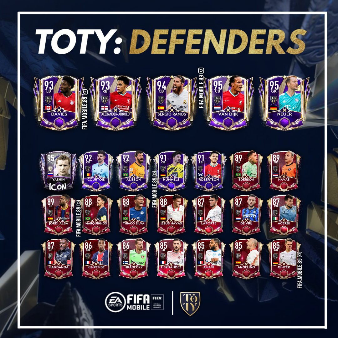 fifamobile89's tweet photo. TOTY: Defenders ✖⚜
•
■ Made by @fifamobile89
■  Follow me for /FM/FIFA 20 news and edits
#FIFAMobile https://t.co/HR2WSjkC71