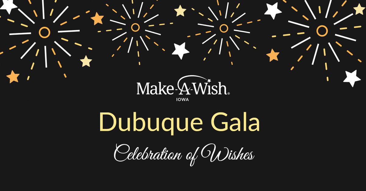 Help provide HOPE as <a href="/MakeAWish/">Make-A-Wish America</a> Iowa works to grant wishes for children fighting a critical illness. Purchase your virtual tickets to the 18th Annual Dubuque Gala: A Celebration of Wishes (February 22nd - March 8, 2021) through @Tikly at go.tikly.co/events/41.