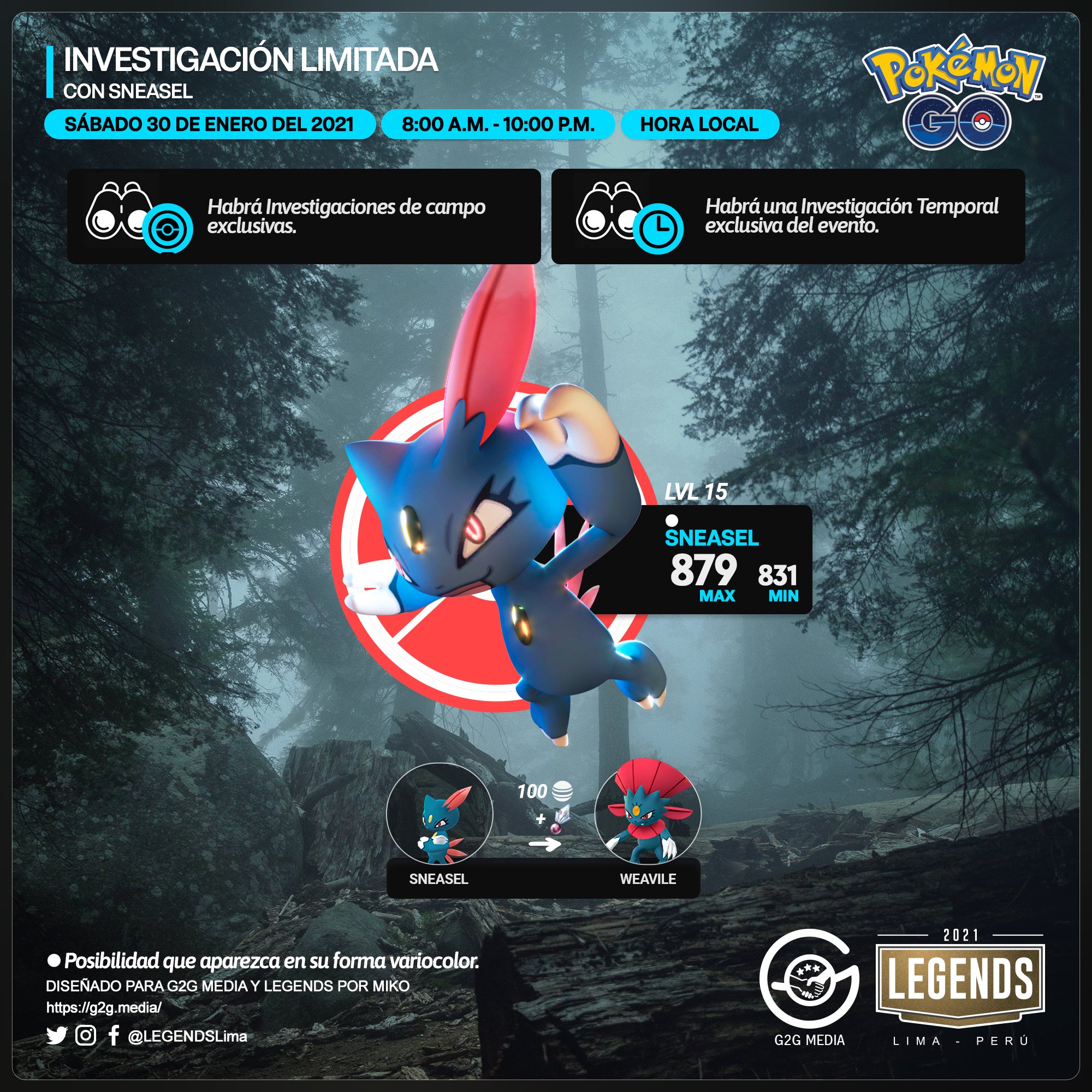 Pokémon GO - Dia de Pesquisa Limitada com Sneasel e mais