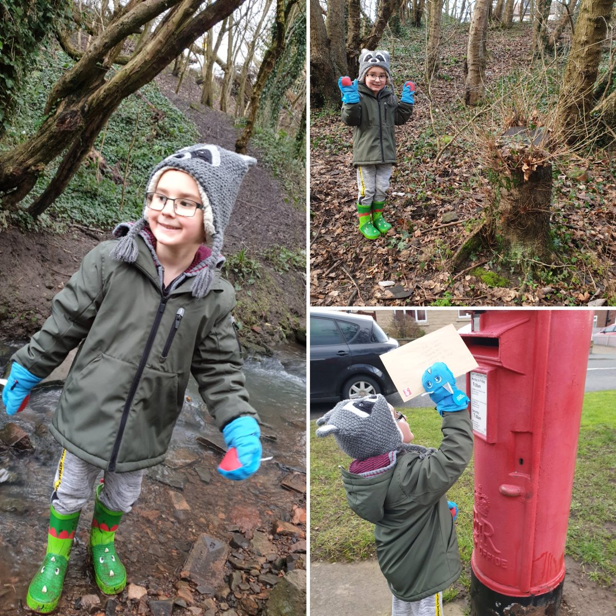 HW making the most of the mild temps today with a walk & posting a picture to Granny. @IntakeSchool #activefromhome #activetravelchallenge #Y1OB 🌈