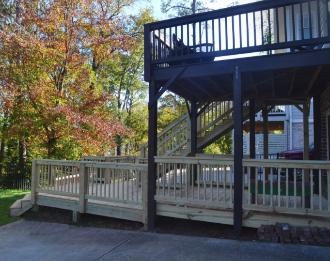 PTLCAtlanta's tweet photo. This project in #Brookhaven had both #hardscape components as well as plants and #trees. The client had an existing deck off of the second story of the house and wanted to make more usable space of the area underneath the deck. #outdoorliving #outdoorlivingspace #decks https://t.co/ifNJlZhmkA