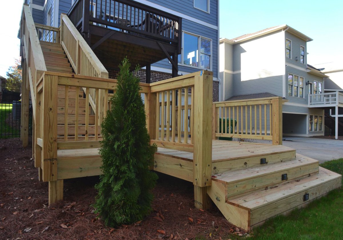 PTLCAtlanta's tweet photo. This project in #Brookhaven had both #hardscape components as well as plants and #trees. The client had an existing deck off of the second story of the house and wanted to make more usable space of the area underneath the deck. #outdoorliving #outdoorlivingspace #decks https://t.co/ifNJlZhmkA