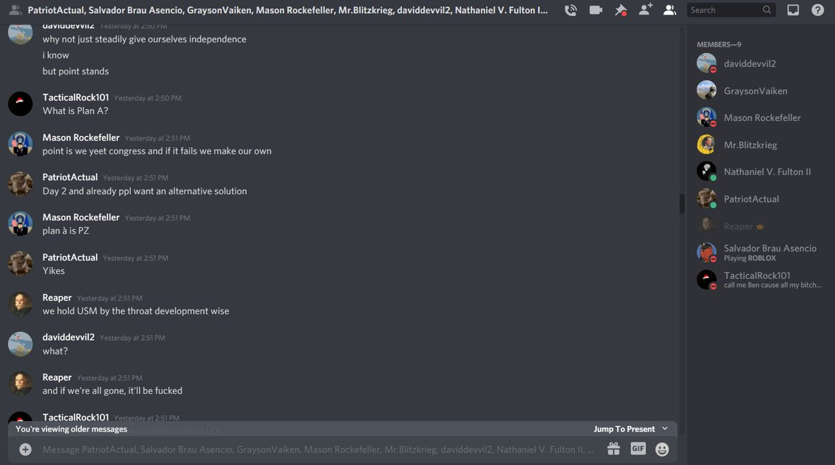 .<a href="/LordDeathRBLX/">LordDeathTheReaper</a> @RockefellerRBX THE PRESIDENT OF THE UNITED STATES AND MASONROCKEFELLER HAS JUST COMMITED HIGH TREASON AGAINST THE UNITED STATES, GET THEM OUT OF HERE! THIS ACT OF SEDITION WILL NOT BE TOLERATED BY THE AMERICAN PEOPLE NOR WILL OUR MILITARY BE THREATENED!