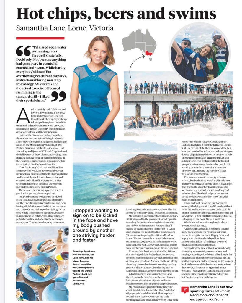 SamJaneLane's tweet photo. On water, swimming, beers and an unforgettable road trip down Victoria’s Great Ocean Road.
For Escape 🌊⭐️🌊 @escape_au #EscapeSnaps
🌊 Full story: https://t.co/iMSB4vvqgO?
#GreatOceanRoad #Lorne
@LorneSLSC #Victoria #PierToPub #Swimming #RoadTrip #Adventures #Australia https://t.co/K7yaNURRjD