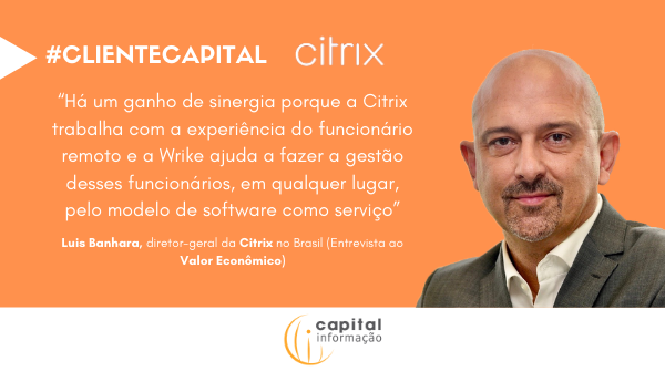 capitalinforma's tweet photo. A @citrixbrasil, #ClienteCapital, é destaque no @valoreconomico e o diretor-geral da empresa, Luis Banhara, contou sobre como a aquisição da #Wrike será benéfica aos processos remotos, que deverão permanecer mesmo após a pandemia.
Confira: https://t.co/IKltx21MVf
#Citrix #Tech https://t.co/4pJ0atJnjD