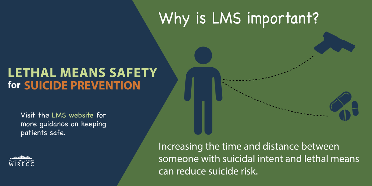 We are pleased to announce an updated Lethal Means Safety website featuring:
Evidence
Counseling
Recommendations
Resources
Visit LMS for Suicide Prevention today and explore ways to keep your at-risk patients safe. mirecc.va.gov/lethalmeanssaf…
#SuicidePrevention #SafeStorage #Veterans