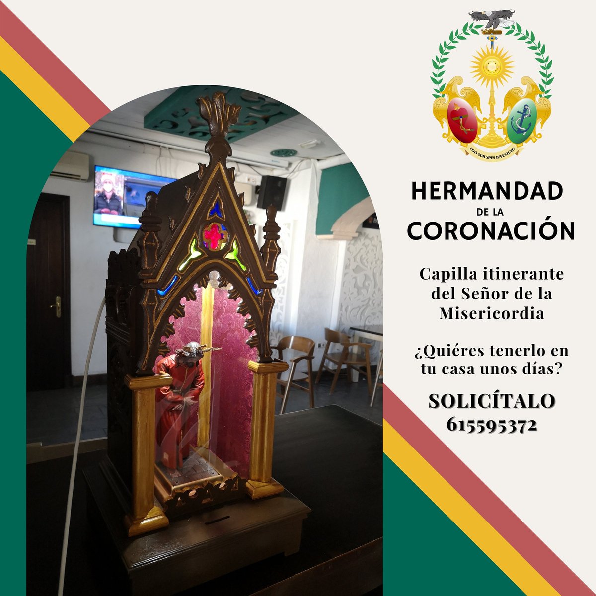 MisericordiaAP's tweet photo. CAPILLA ITINERANTE SEÑOR DE LA MISERICORDIA

La Capilla Itinerante de Nuestro Señor comenzará en la próxima semana a pasar por las casas de los hermanos y devotos que lo soliciten.

Si quieres tenerla en tu casa unos días, contacta con el número de teléfono 📞 arriba indicado⬆️ https://t.co/DCnQRwM0RX