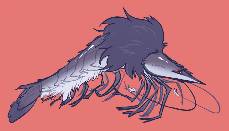 eilyssen's tweet image. realizing that I have no idea how to draw a shrimp