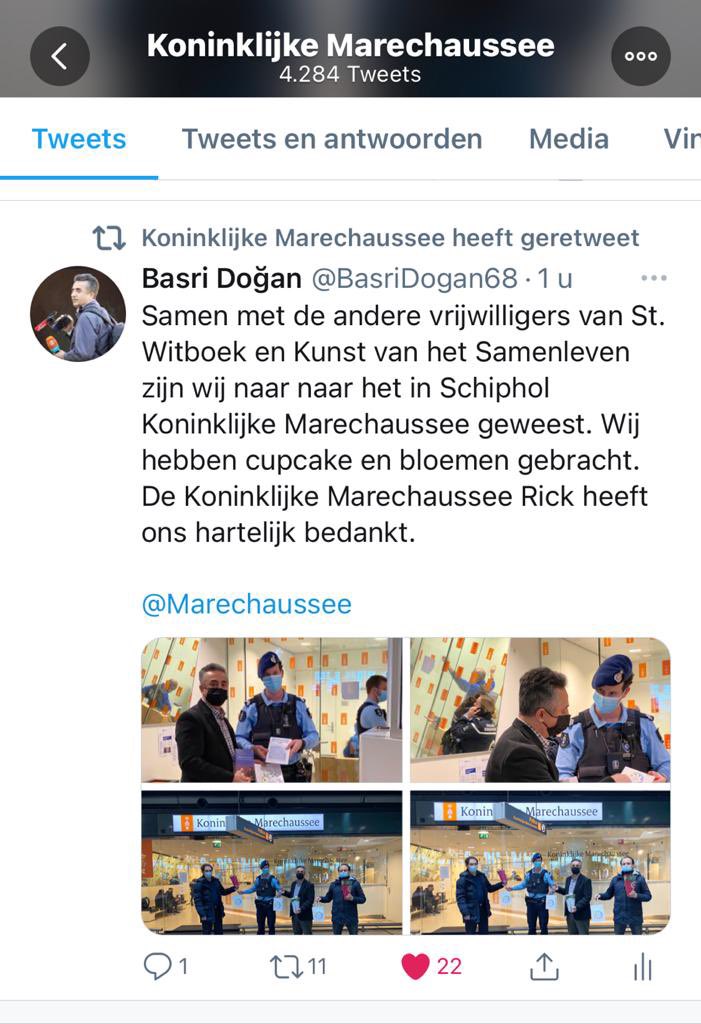 Dank ook voor het delen via social media van ons bezoek aan de Koninklijke <a href="/Marechaussee/">Koninklijke Marechaussee</a> in Amsterdam Schiphol. Ze hebben via Instagram en via Twitter het bericht gedeeld van onze vrijwilligers!