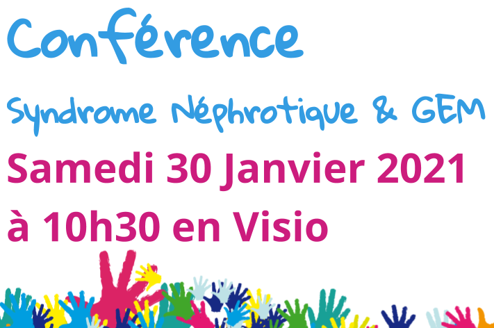 La prochaine conférence sur le Syndrome Néphrotique se déroulera le samedi 30 Janvier 2021 à 10h30  en Visio-Conférence. Pour plus d'information rendez-vous sur notre site :sites.google.com/d/1etL-hRQantT…