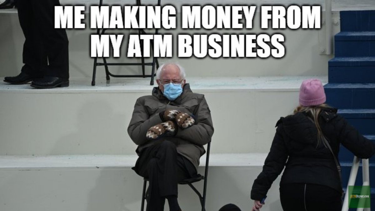 ATMDepot's tweet photo. #BernieMemes π If you look a bit like Bernie while making money from your ATM Business sometimes, give this meme a like / share / comment π§ππ€
#FunFriday #ATMHumor #ATMBizHumor #ATMLife #ATMEntrepreneurs #ATMIndustry #CashIsKingπ #BernieMemeChallenge #BernieMemes2021 https://t.co/UBT2wUrqoO