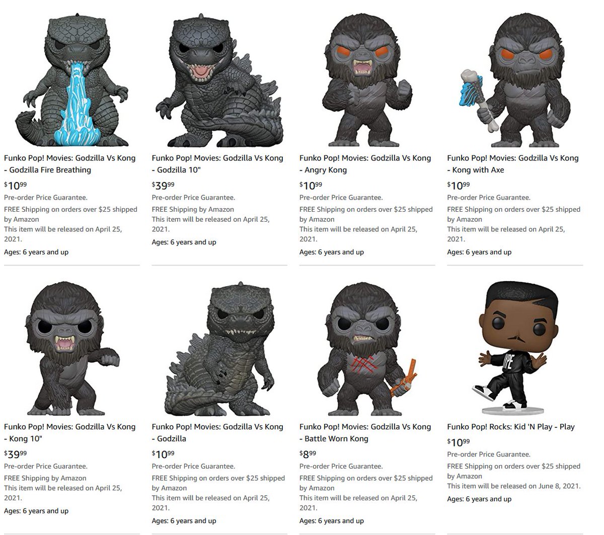 funko pop godzilla vs kong 2021