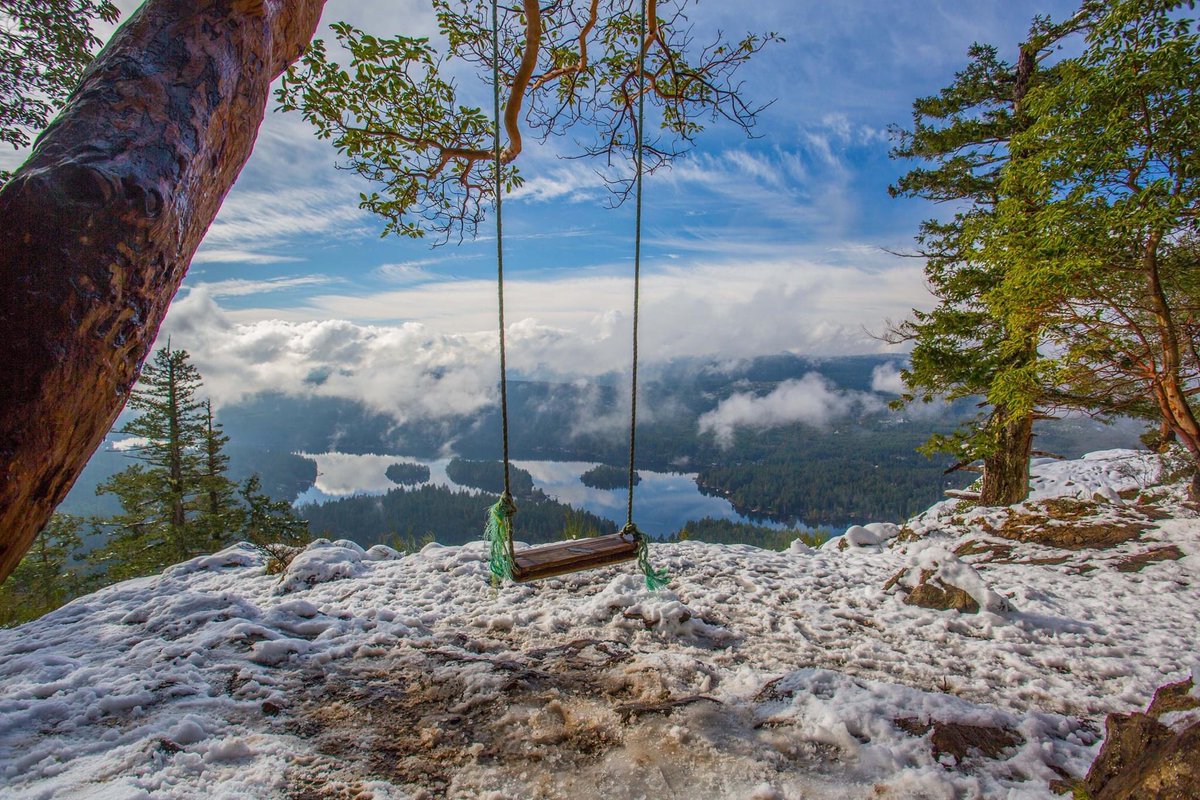 Awesome snowy hike to a local fav spot #oldbaldy #vancouverisland #hikingadventures #shawniganlake #beautifulbc