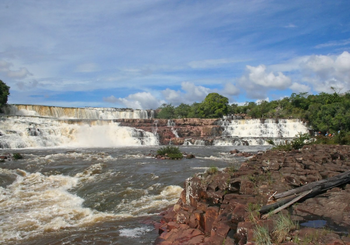 We're off to Orinduik Falls this evening which is on the Ireng River in Guyana in the area of the Pakaraima Mountains. It's a series of waterfalls that total together about 82 feet high and stretch to around 492 feet wide. It's a popular place for tourists to visit in Guyana.