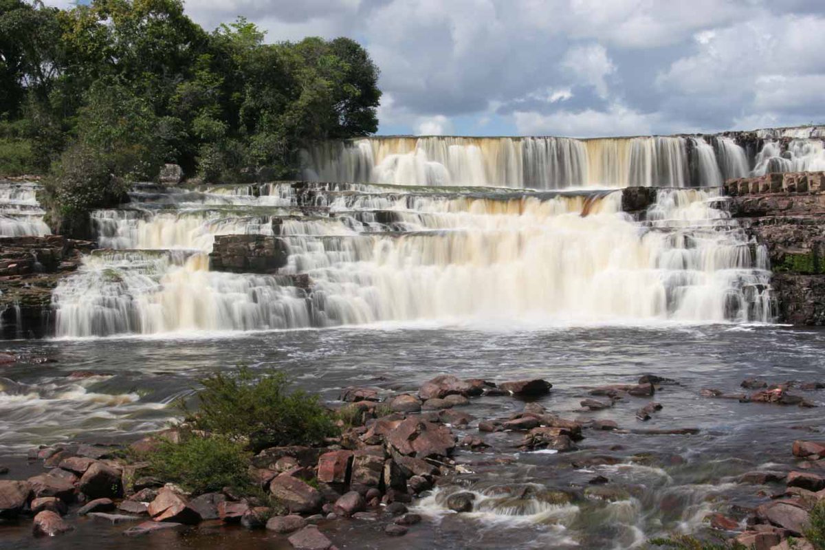 We're off to Orinduik Falls this evening which is on the Ireng River in Guyana in the area of the Pakaraima Mountains. It's a series of waterfalls that total together about 82 feet high and stretch to around 492 feet wide. It's a popular place for tourists to visit in Guyana.