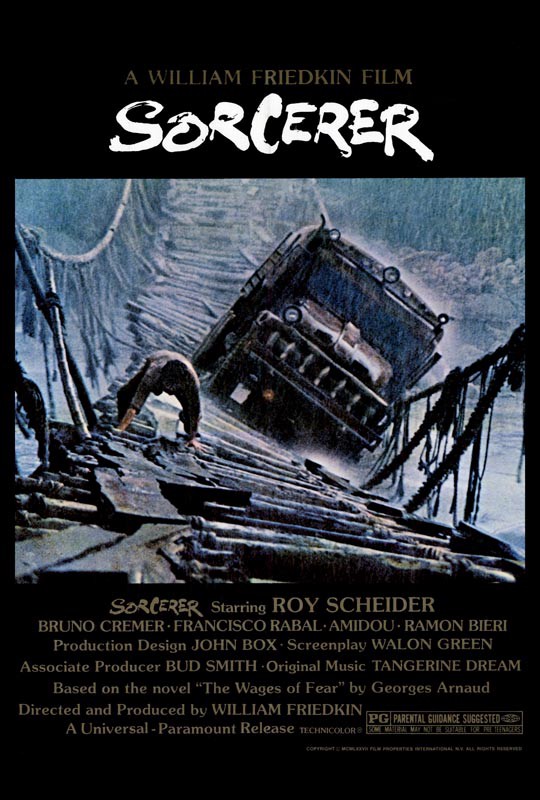 Sorcerer (1977) is a slick and mean-spirited thriller about four desperate men hired to drive highly unstable explosives to an oil well deep in the jungle.