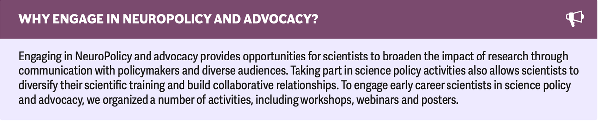 AdrianaBankston's tweet photo. It's been a pleasure serving as #neuropolicy co-chair for @sfn_dcma w/ Nicole Catanzarite in the last year. We developed several #scipol #advocacy resources & organized #ECR events w/ @SciPolJournal @STGlobalConf @SigmaXiSociety & others. A few highlights below! 1/4 https://t.co/Aa7iz7mYNv