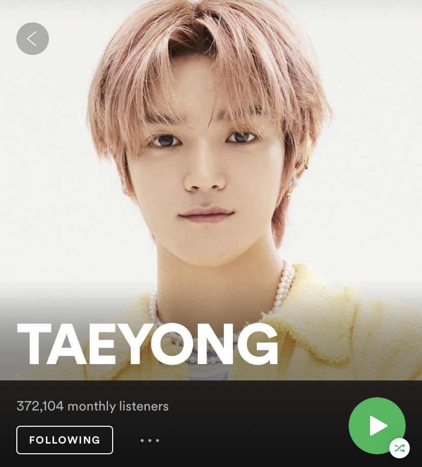 NCT127Union's tweet photo. TAEYONG’s Spotify profile has reached 500k followers. Congratulations! 🎉 

🔗https://t.co/i4PxK09c91

#NCT127 #TAEYONG_SPOTIFY_500K #TAEYONG @NCTsmtown_127 https://t.co/KKfIg7DksB