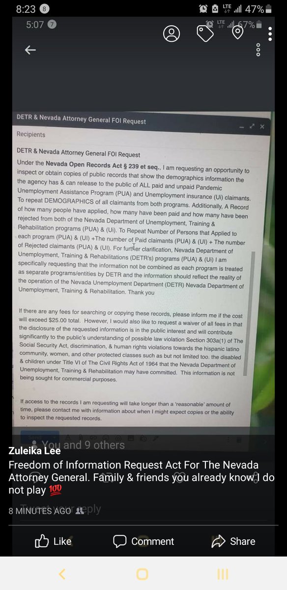 ZuleikaLeeLive's tweet photo. #BREAKING The @GovSisolak @NevadaAG have reluctantly received the formal hand delivered #FOIAR today at the Grant Saywer building. "Someone will deal with it" I hope so it is only the Nevada General Public that you supposedly serve about 400,000 + estimated Nevadans impacted DETR https://t.co/jUmYlhamGx