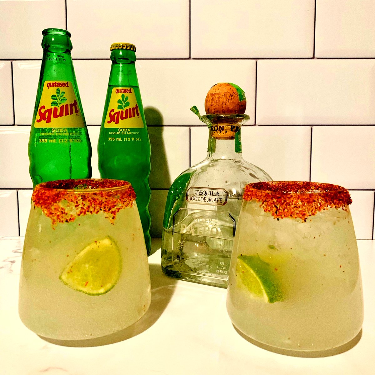 There is NEVER a bad time for a Paloma! This time we found authentic Mexican Squirt. Game. Changer!

The Paloma
2 ounces tequila (blanco or reposado)
1/4 to 1/2 ounce lime juice (fresh is best)
4 ounces grapefruit soda - (Squirt or Jaritos)
Rim Glass with Tajin

Muy deliciosa