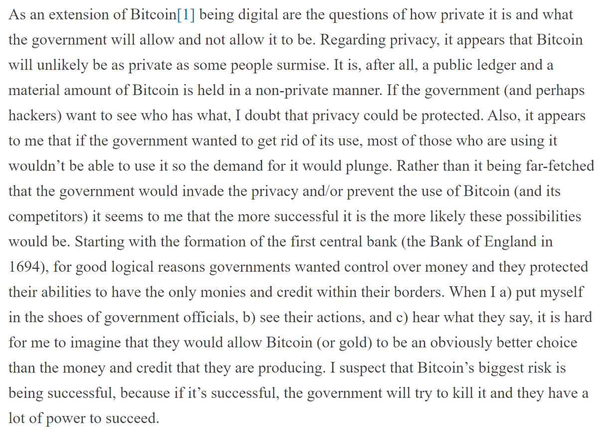 You worry about privacy and the potential for nation-state attacks against  #Bitcoin  . Response in subsequent tweets.