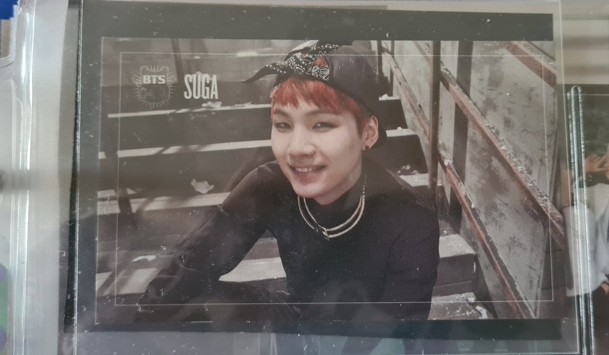 mygukik's tweet photo. [7th picture in binder]

I recently switched from collecting only yoongi and jimin pcs to also collecting 1 OT7 concept for each album.

#photocardchallenge
#2daysclean https://t.co/FFyQ64YmPo