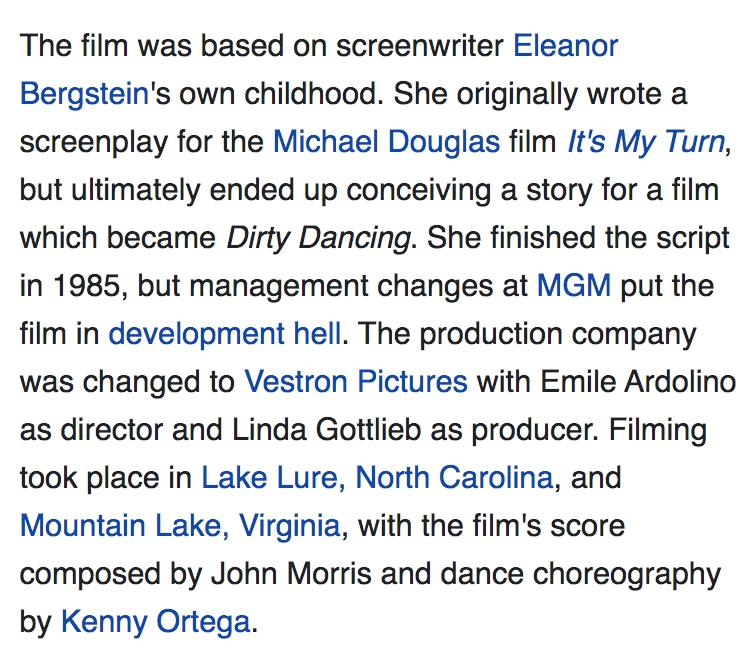 Dirty Dancing is a film that is...• written/produced by women• directed by a gay man• choreographed by a gay man• shot from the female gaze• feminist in premise• effortlessly anti-toxic masculinity• known for its iconic music, including some classic 80s tracks+