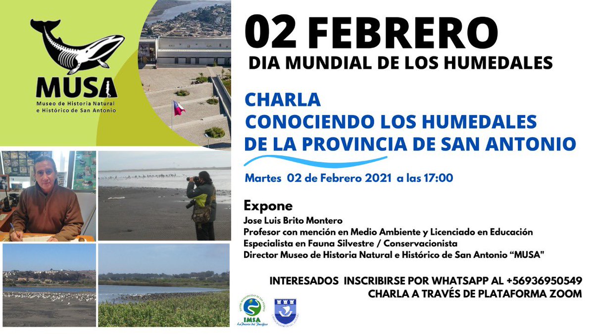 Charla de los humedales de la provincia el Día Mundial de los humedales <a href="/MMAChile/">Ministerio del Medio Ambiente</a> <a href="/lidersanantonio/">lidersanantonio</a> <a href="/proa/">‏ً</a> <a href="/RedHumedalesCH/">Red Plurinacional Humedales de Chile</a> <a href="/HumedalesU/">Humedal Nativo</a> <a href="/mma_valparaiso/">Seremi MMA Valparaíso</a>