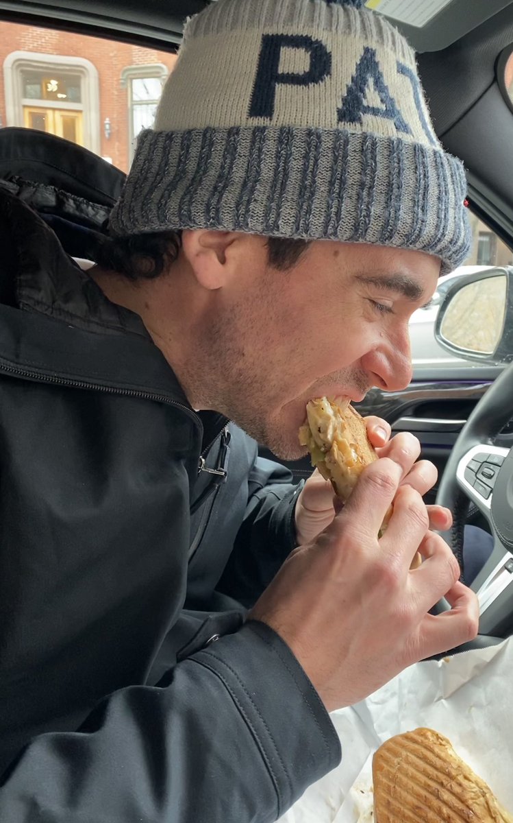 Grabbed this sang-go for lunch today from <a href="/EatBlunch/">Nikki Christo Leo</a> in the South End. Pressed sang-gos for the win! <a href="/GuyFieri/">Mayor Guy Fieri</a> #GuyCertified 17 down 21 to go!