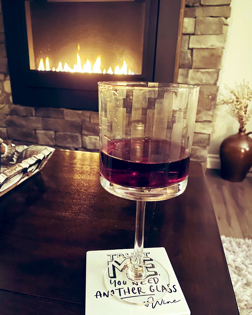 Grateful for red wine and fireplaces on a cold Friday night. #wine #fire #FridayFeeling