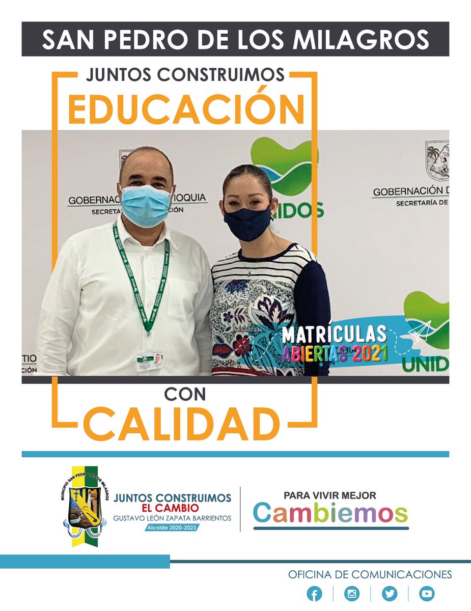 ¡Nuestro alcalde trabaja por una educación de calidad! 📚

Hoy, en reunión con la Secretaria de Educación <a href="/apelaezbotero/">Alexandra Peláez Botero</a>, se abordaron temas como la alternancia y se solicitó apoyo para el mejoramiento en infraestructura de nuestras escuelas.

#JuntosConstruimosElCambio