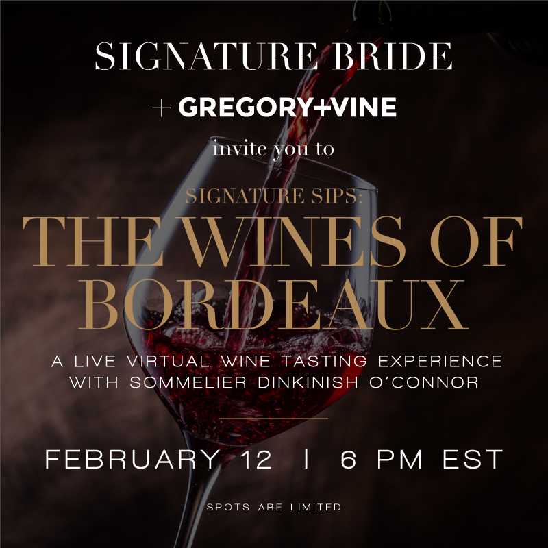 SIGNATUREBRIDE's tweet photo. LAST CHANCE TO SIGN UP FOR SIGNATURE BRIDE's virtual Wine &amp; Chocolate tasting experience with Sommelier Dinkinish O'Connor and @GregoryandVine! Click the Google form below.  Limited spots! No cost to participate. #SignatureSips #Wine #WineTasting
https://t.co/7HD5k8pM61 https://t.co/b2KxaytPIt