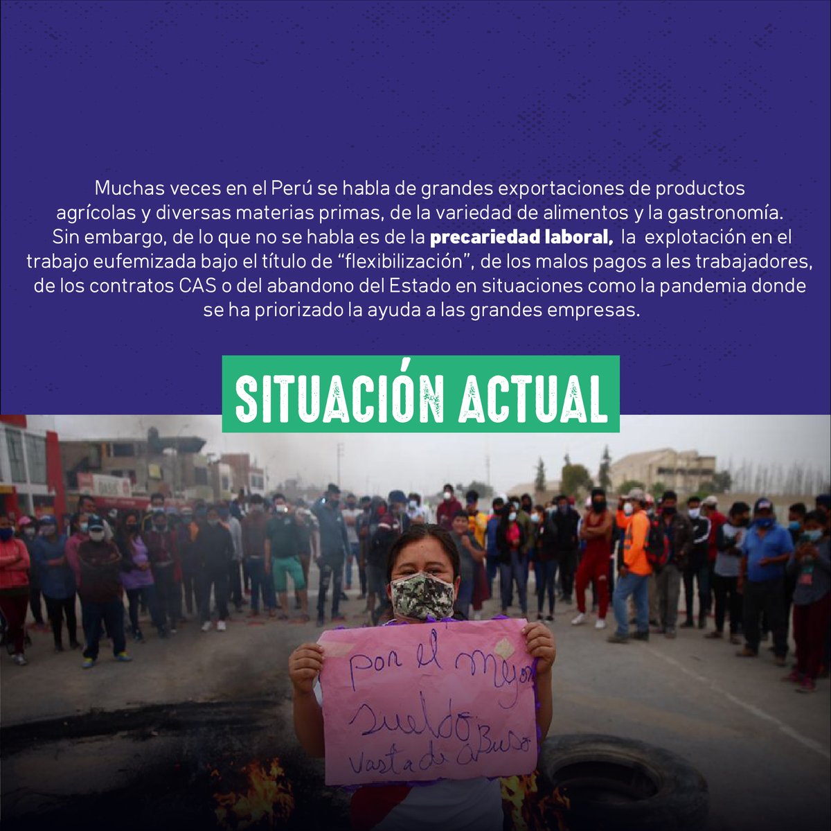 futureperu's tweet photo. Por un #NuevoPactoEcosocial que cuente con la verdadera participación de la ciudadanía, de procesos soberanos, populares y que realmente respete los derechos y no solamente sirva a los intereses de una minoría política y empresarial ✊🏾 
1/3 https://t.co/DG2ehbTunW