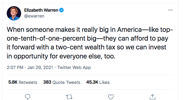 "Big structural change!" is apparently a 2 cent wealth tax on the top tenth of one percent lol