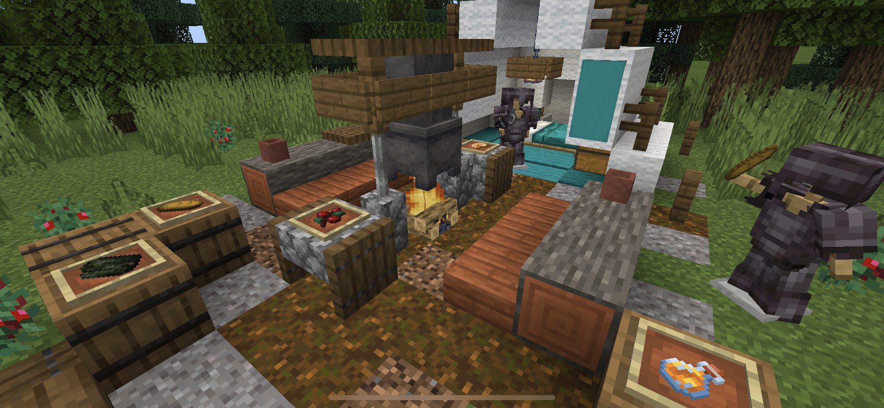 Haru マインクラフト テント と自然 と大きな釜 釜作るのちょっと苦労した マインクラフト マイクラ マイクラpe マイクラ建築 Minecraft建築コミュ Minecraft T Co Pvgexcxovt Twitter