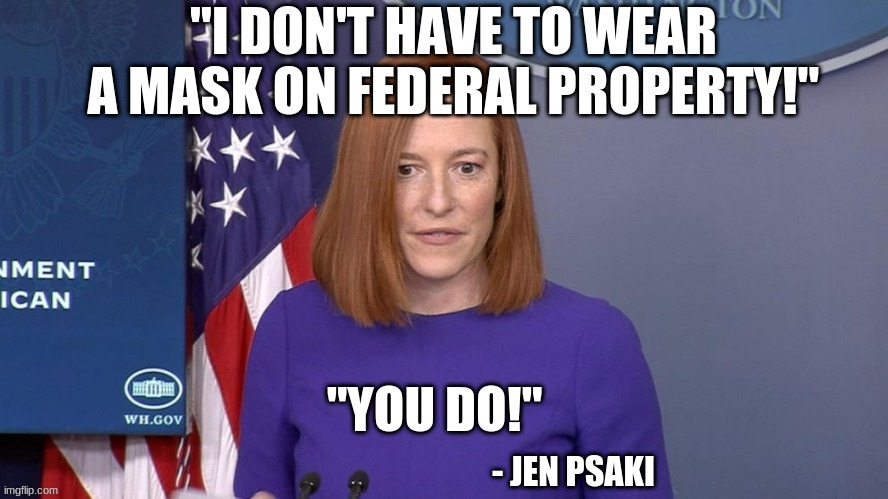 DetectiveNolan's tweet photo. Why does @jrpsaki continue to disobey #JoeBiden's #ExecutiveOrder regarding wearing #masks on #Federal property?๐ฒ
#JenPsaki, do you have some type of #immunity?
#GingerRules https://t.co/Sbx2kan2oH