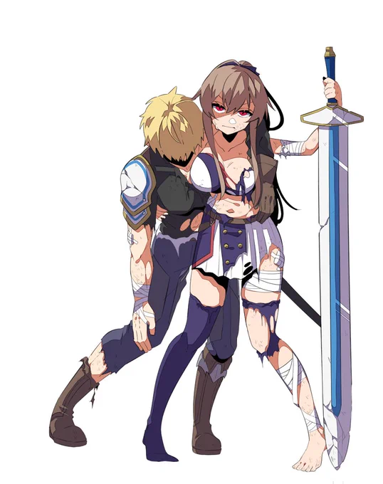 「早く帰ってarスさんに回復してもらお!」
⚠️?くんと?ちゃん追加で血いっぱい? 