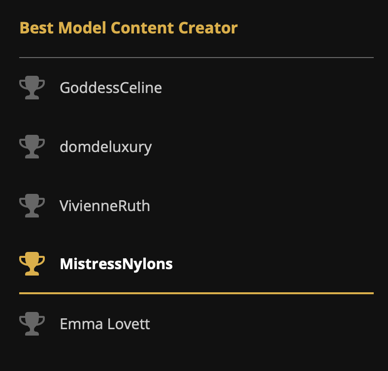 MistressNylons's tweet photo. So so happy to be nominated @LiveCamAwards in 3 categories. You may serve your Goddess and vote for Me here:  https://t.co/pCNoYInFVK https://t.co/s7B0RurgL4