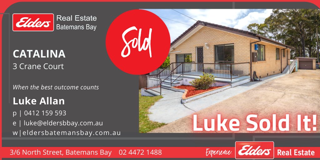 BayElders's tweet photo. #eldersrealestatebatemansbay #eldersrealestate #batemansbay #nswsouthcoast #eurobodalla #livethedream #livehere #realestate #buy #sales #invest #auction #realestateagents #supportlocal #buylocal #soldisafourletterword #southcoast #catalina #lukesoldit https://t.co/FsA86aF3Ha