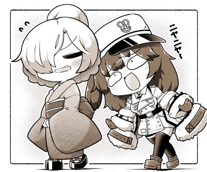 パ 「さっき書いてたのホント～?あんなのがいいの～もっの好き～w」
シェ「何のことかさっぱりわかりませんね」
パ 「あーわたしお腹空いたな～口寂しいな～重桜のラーメン食べたいな～」
シェ「………今回だけですよ」 
