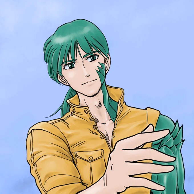 #グリザイユ画法 で描く時は、まずグレー濃淡レイヤーを描きます。 私の場合は、次に複数レイヤーで色分けを。最終的な色は後でいかようにも出来るので、ここではあんまり悩まずに。 で、色を混ぜながら仕上げる。という流れ 。 光沢の表現は合成モードを変えてみたります。 #オリジナルキャラクター